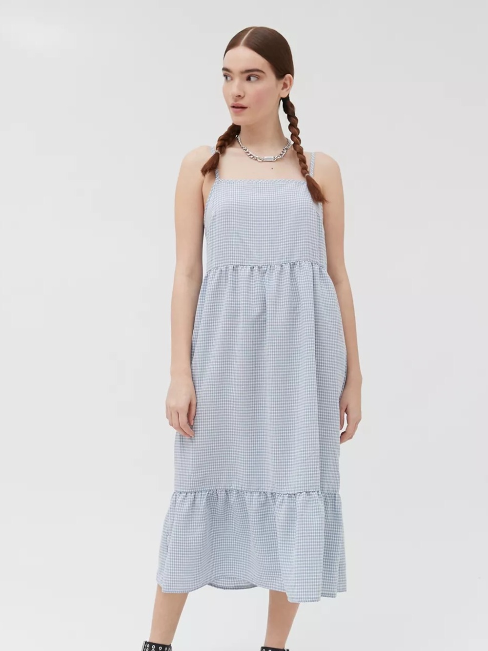 urban outfitters blue gingham dress